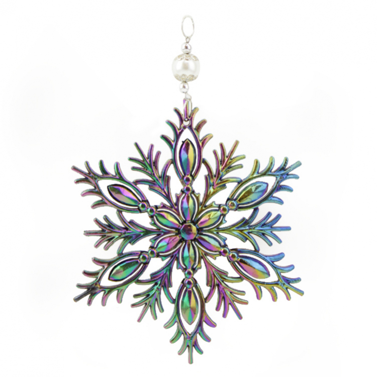 Елочное украшение "Снежинка" Радужный градиент