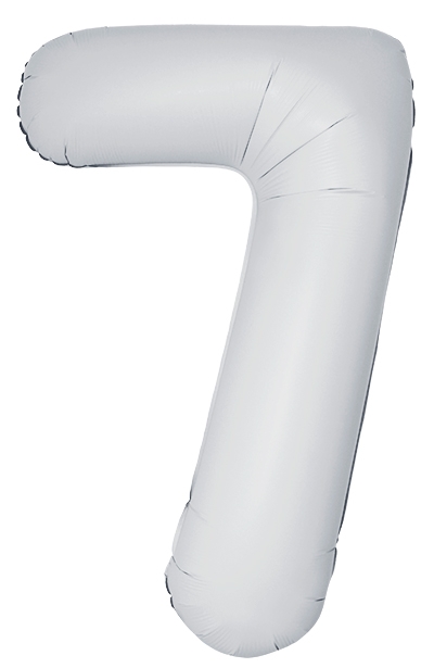 Шар Цифра "7" Slim Белый, Матовый / White (в упаковке) 